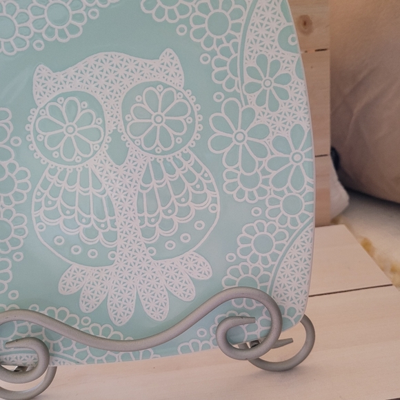 ROSCHER Seafoam Green LACE OWL 🦉 Collection Plate - Picture 2 of 7